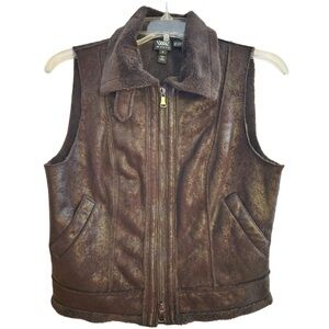 W by Worth zip up vegan bomber vest size 2